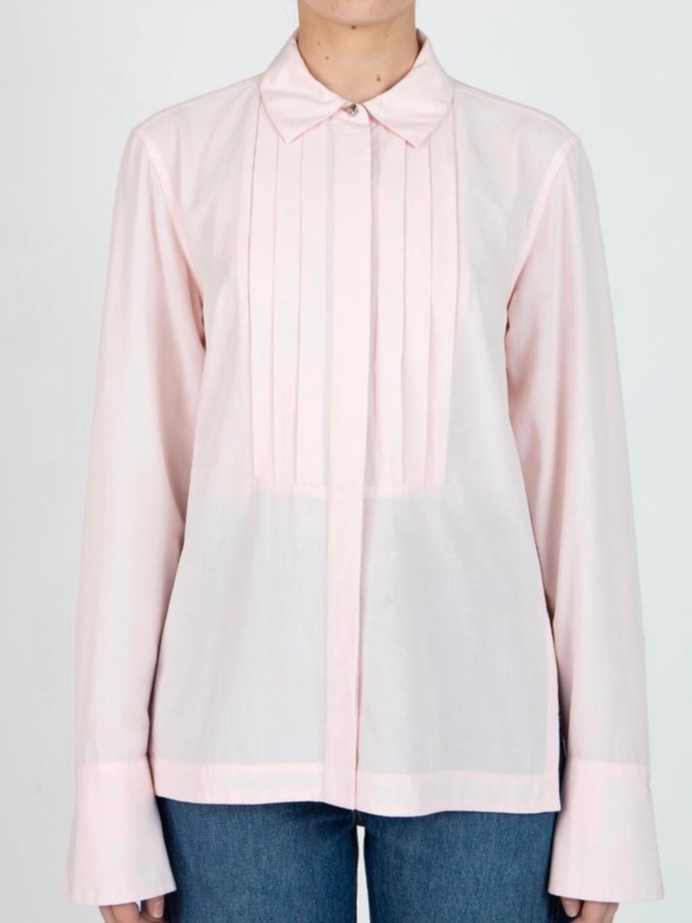 Derek Lam 10 Crosby Valera Pleated Cotton-Blend Shirt NWT size Medium